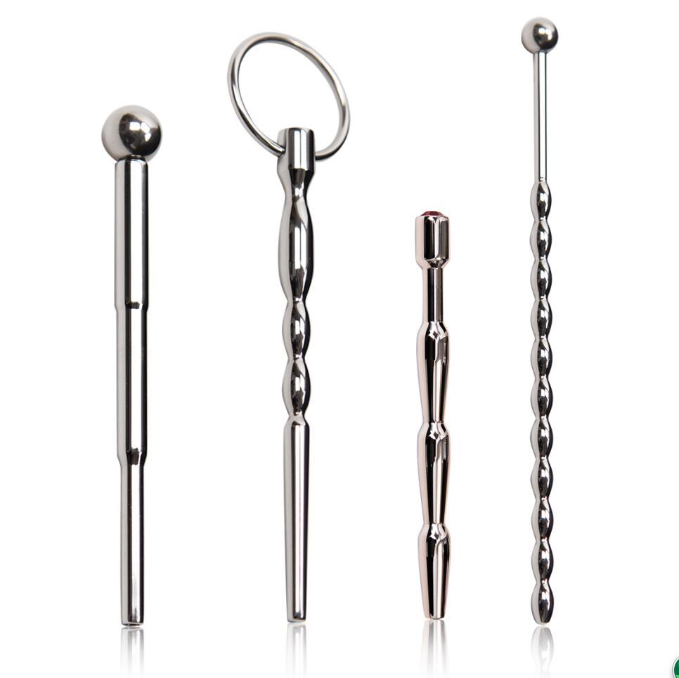 Varilla uretral de acero inoxidable para hombres, tapón uretral, varilla de inserción tipo ojo de caballo, juguete sexual gay para expansión uretral.