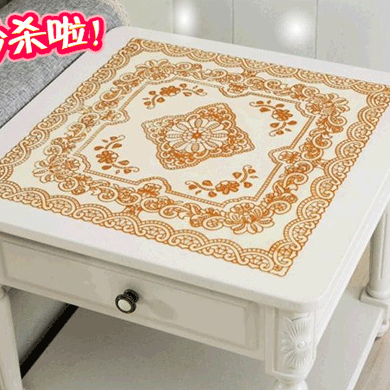 Dorado mantel PVC anti-escaldadura desechable mesa de café estera comida moderna mesa Simple cuadrado hueco estera de la placa de estilo europeo