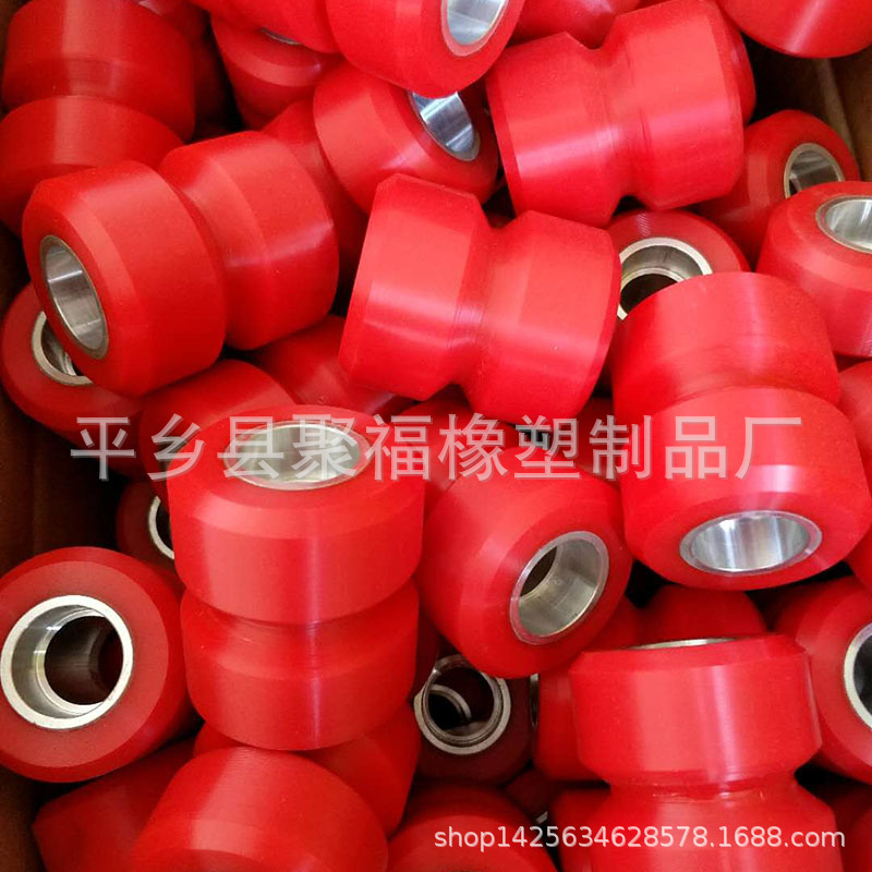 现货供应PU聚氨酯轴承包胶轮 输送分拣机摆轮 斜摆轮