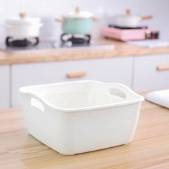 Double-layer thickened plastic dish drainer for washing vegetables, large bowl holder, household water-leaking two-piece set, suitable for dormitory, for washing strawberries