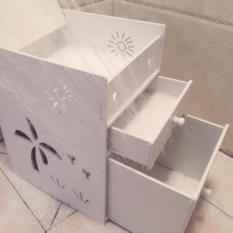 Cosméticos caja de almacenamiento con tapa impermeable baño escritorio a prueba polvo cuidado la piel estante grande mayor cajón