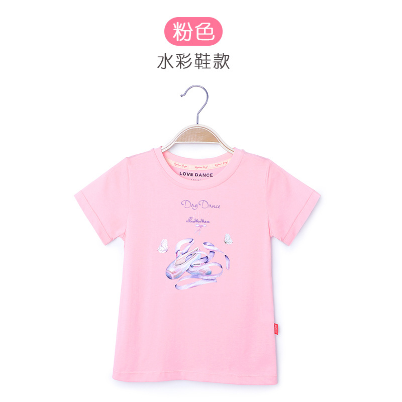 Ropa de baile para niños ropa para niños Top ropa de práctica para niñas camisa de fondo manga corta para Niñas Ropa para niños mediana y grande camiseta