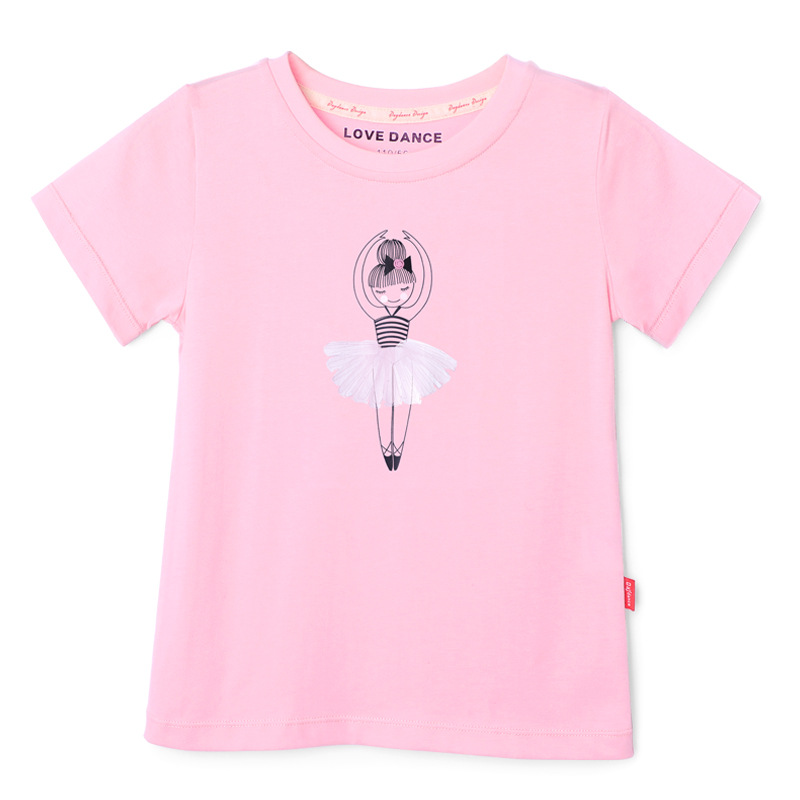 Ropa de baile para niños ropa para niños Top ropa de práctica para niñas camisa de fondo manga corta para Niñas Ropa para niños mediana y grande camiseta