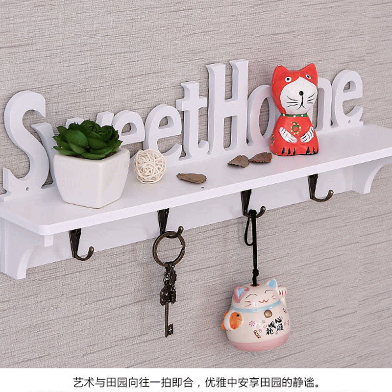 Nuevo estilo pastoral decoración de la pared estante letras inglesas pared colgante flor rack partición perchero al por mayor