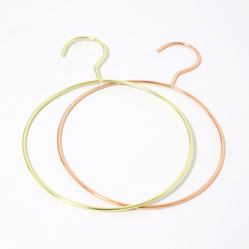 Nordic ins rose gold metal round clothes hanger iron round square scarf cool clothes hanger towel inside