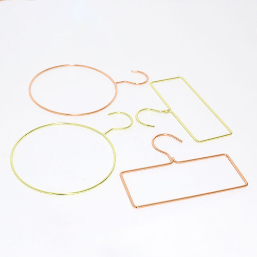 Nordic ins rose gold metal round clothes hanger iron round square scarf cool clothes hanger towel inside