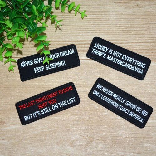 Lianxing long strip of English letters computer embroidered badge clothing accessories clothing decorative patches stickers embroidery cloth stickers badges
