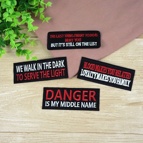 Lianxing long strip of English letters computer embroidered badge clothing accessories clothing decorative patches stickers embroidery cloth stickers badges