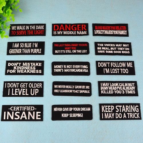 Lianxing long strip of English letters computer embroidered badge clothing accessories clothing decorative patches stickers embroidery cloth stickers badges