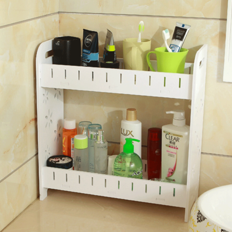 Estante de almacenamiento de baño cosméticos inodoro caja de almacenamiento lavabo cosméticos estante de la esquina