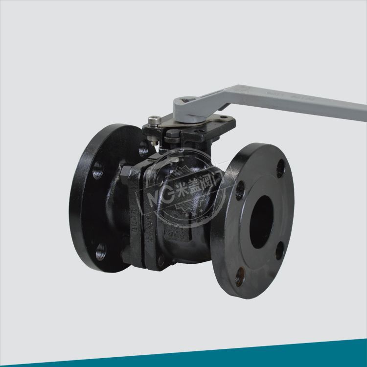 美标发黑球阀带锁固定式高平台阀门全通径两通球阀150LB磅浮动式