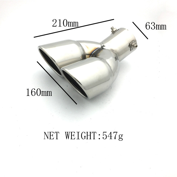 越境自動車通用改造一出二焼藍尾喉ステンレス双管排気管黒チタン直曲マフラー