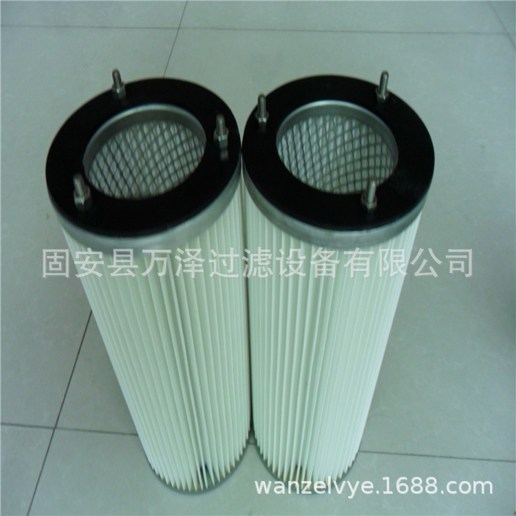 万泽厂家供应集尘除尘滤芯 螺杆聚酯纤维除尘滤筒