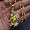 Men's jewelry hip-hop style, gun, trend fashionable pendant, necklace, European style, new collection
