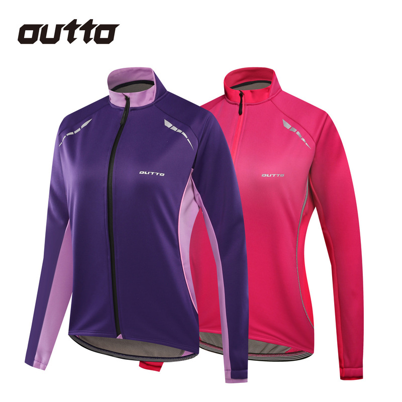 Book Women's Cycling Jacket for Autumn and Winter, Fleece-Lined, Warm, Windproof, Rainproof, Outdoor Cycling Jacket # 18-E