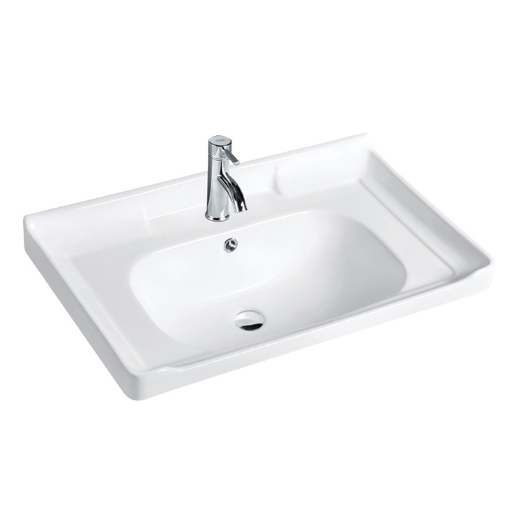 Lavabo de cerámica sobre encimera, lavabo de baño, lavabo de baño, lavabo de lavabo medio de cerámica, lavabo individual para hogares pequeños, lista de ingeniería image 7