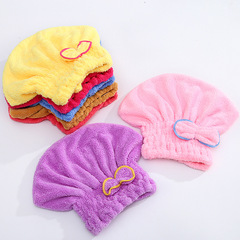 (Selected) Bow hair drying cap, microfiber cute shower cap bag, hair absorbent hair drying cap, hair drying towel