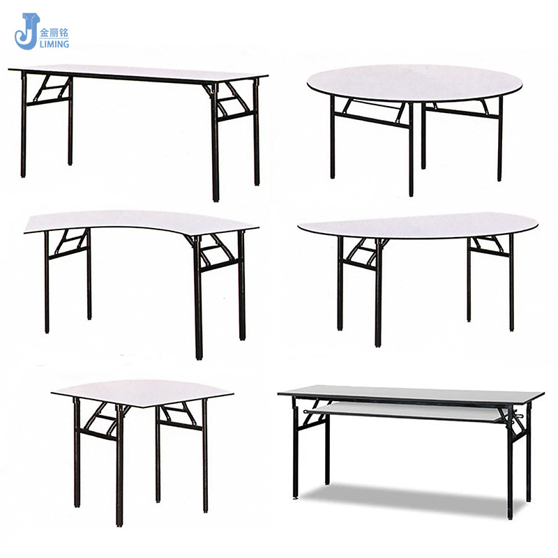 Fábrica al por mayor Hotel Gran Mesa Redonda plegable mesa de comedor redonda plegable de cinco piezas mesa de restaurante Mesa Redonda mesa de comedor