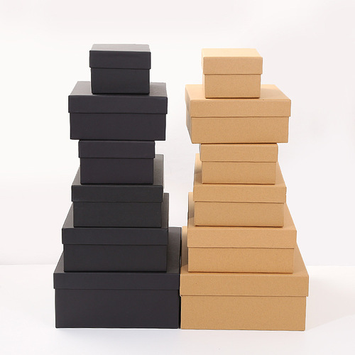 Dingtian ground cover kraft paper gift packaging box rectangular paper box wholesale cola black gift box paper box