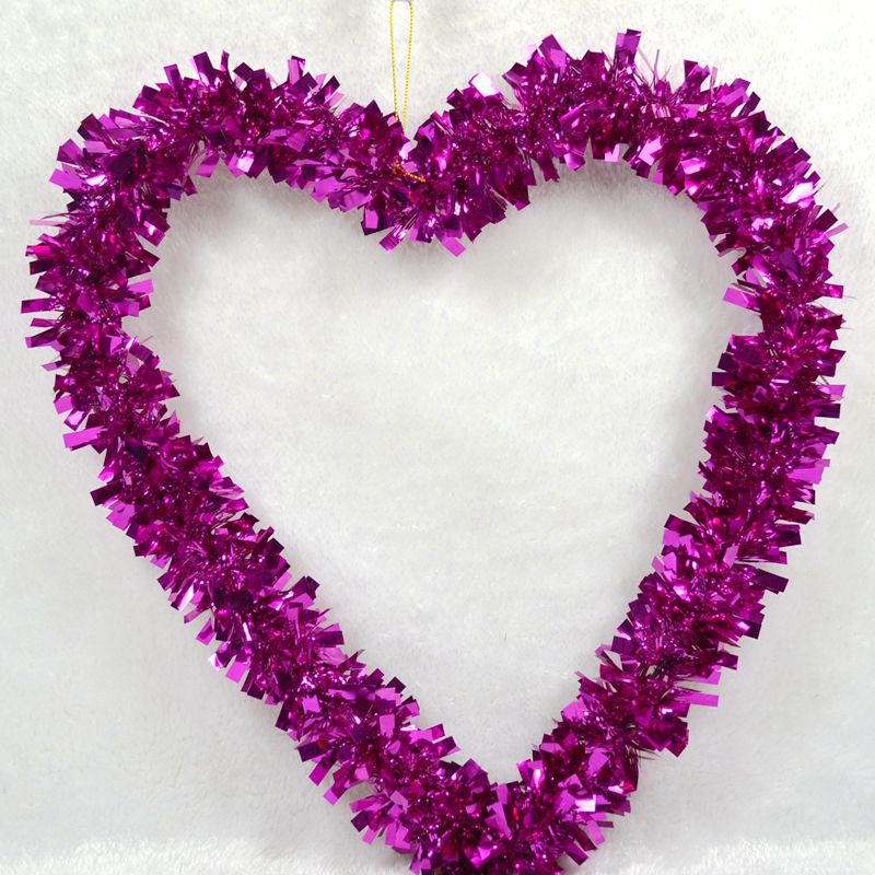 Decoraciones navideñas 35cm tira de lana en forma de corazón Guirnalda de Navidad vacaciones de Navidad decoración de la ventana suministros de diseño de escena