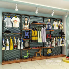 高档童装店货架服装展示架落地式上墙卖衣服的货架子儿童衣服架子