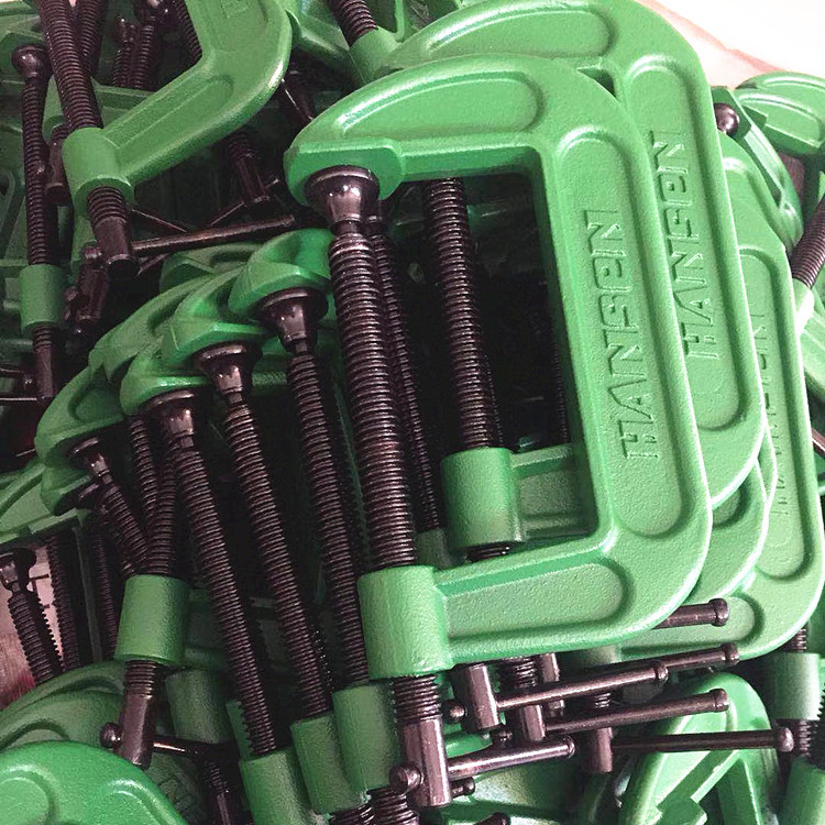 厂家直销汉森木工夹具 固定车床夹g形夹 球墨铸铁木工夹G字夹