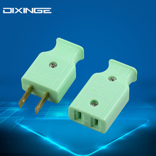 东南亚老挝越南泰国插头彩色胶木对接公母插头单相两极电源扁插头