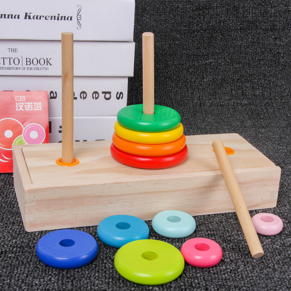Wooden intellectual tower of Hanoi