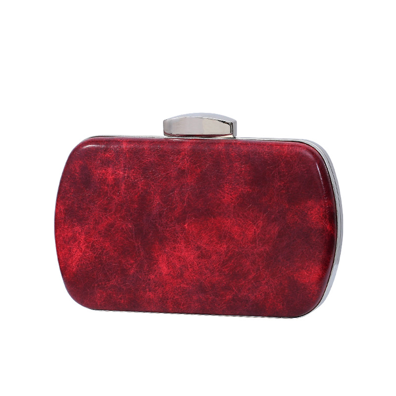 Nueva moda europea y americana de gradiente de PU bolso de noche de las mujeres de la cadena de un hombro de mano bolsa de banquete axila de entrega de una sola pieza