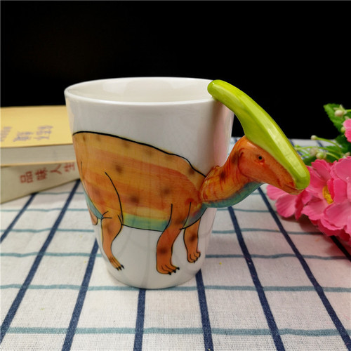 Creative Cute Children's Cartoon Dinosaur Ceramic Water Cup Tyrannosaurus Rex 3D Animal Mug Spinosaurus Couple Coffee Cup