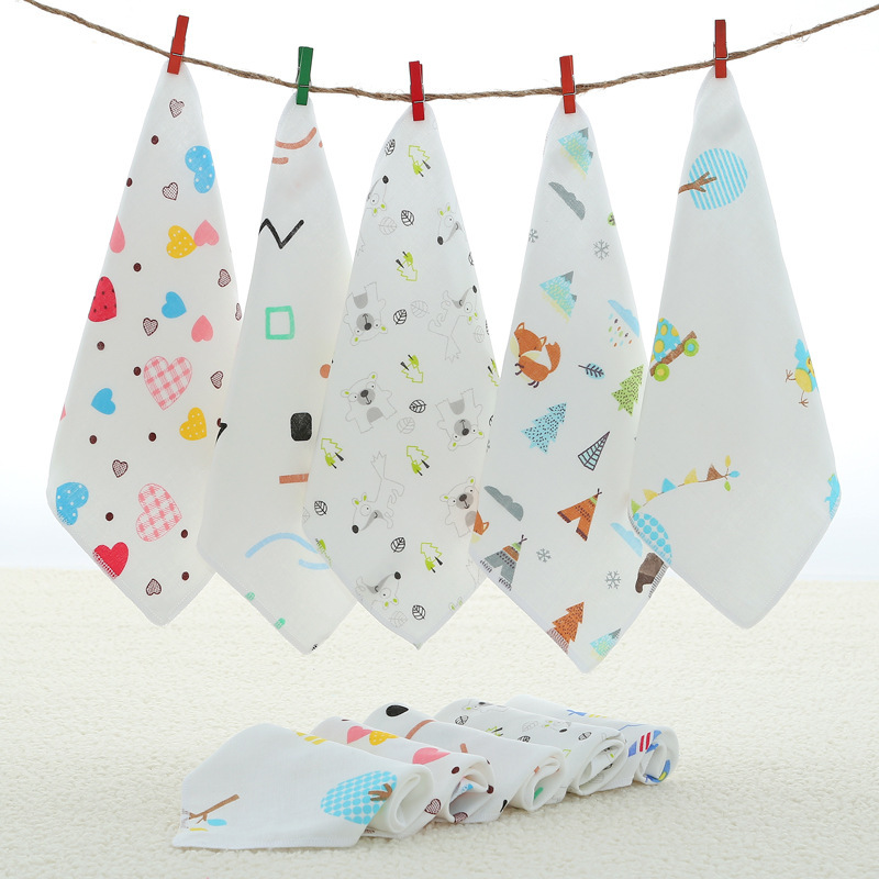 Gauze square cotton small towel ultra-thin cartoon saliva towel baby children thin towel factory wholesale Gauze square cotton small towel ultra-thin cartoon saliva towel baby children thin towel factory wholesale