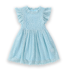 Ladies' Dress Lace Flared Sleeve Dress Children's Princess Dress Girls Skirts Children's Dress Gowns Children's Pleated Skirts Summer