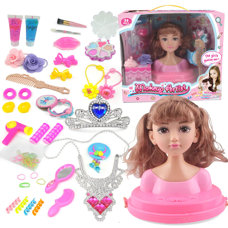 Pelo Barby muñeca traje caja de regalo niña juguete simulación transfronteriza maquillaje de medio cuerpo princesa muñeca