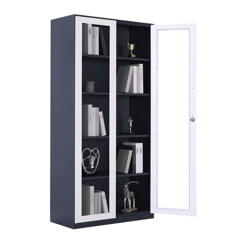 Tmall venta directa de color cubierto gabinete de archivo de vidrio de acero gabinete de archivo engrosada hoja de hierro gabinete de almacenamiento de vidrio de oficina