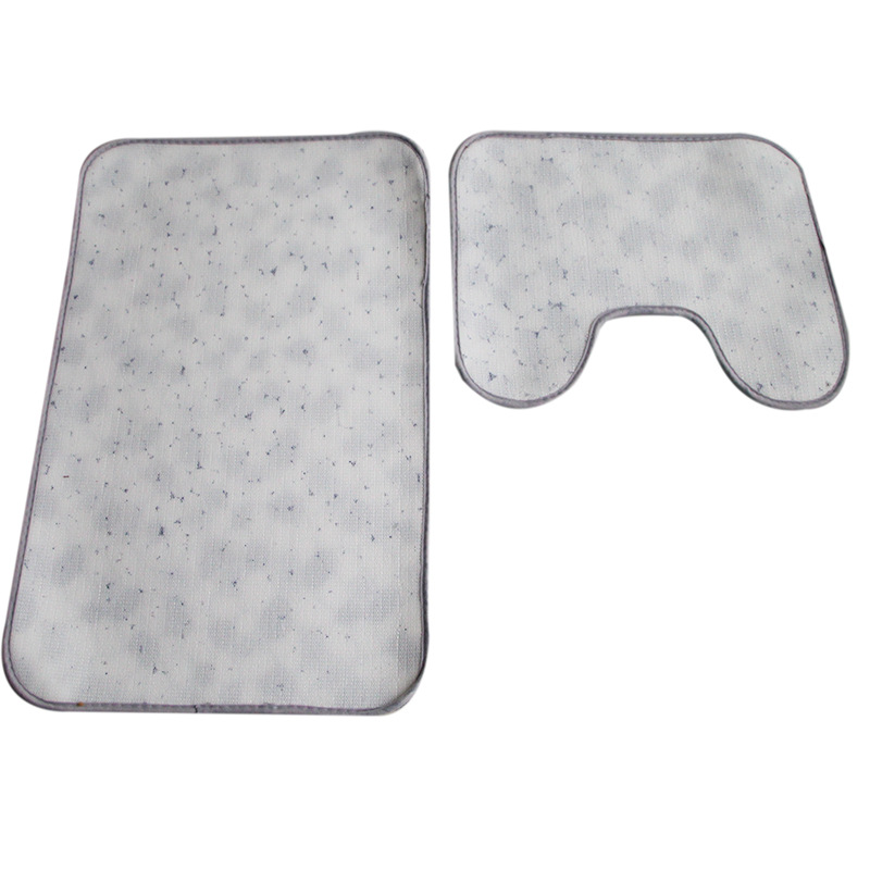 Coral Fleece Pebbles Toilet Mat Two-piece Bathroom Absorbent Non-slip Plush Mat Toilet Foot Mat Door Mat