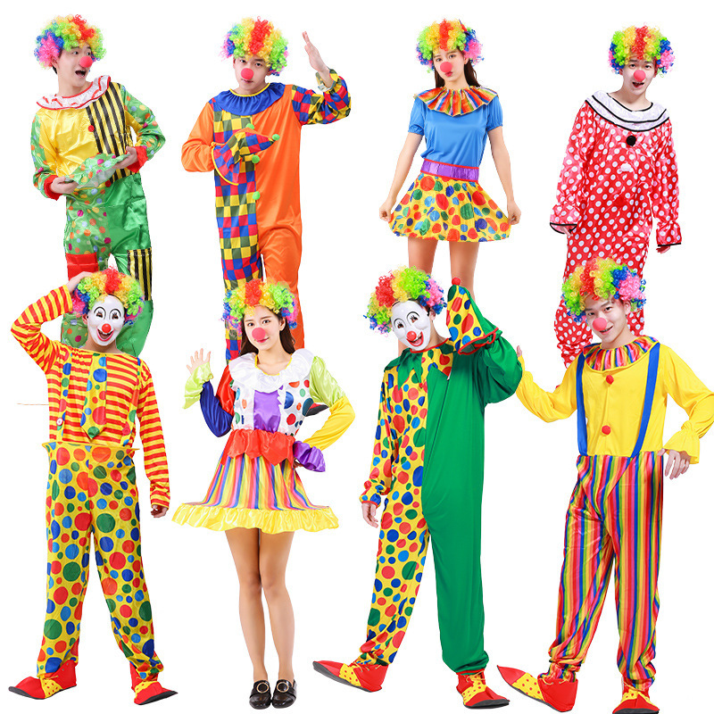 Festive Ball Funny Dress Up Clown Costume Adult Clown Costume Halloween cosplay Unisex Performance Costume
