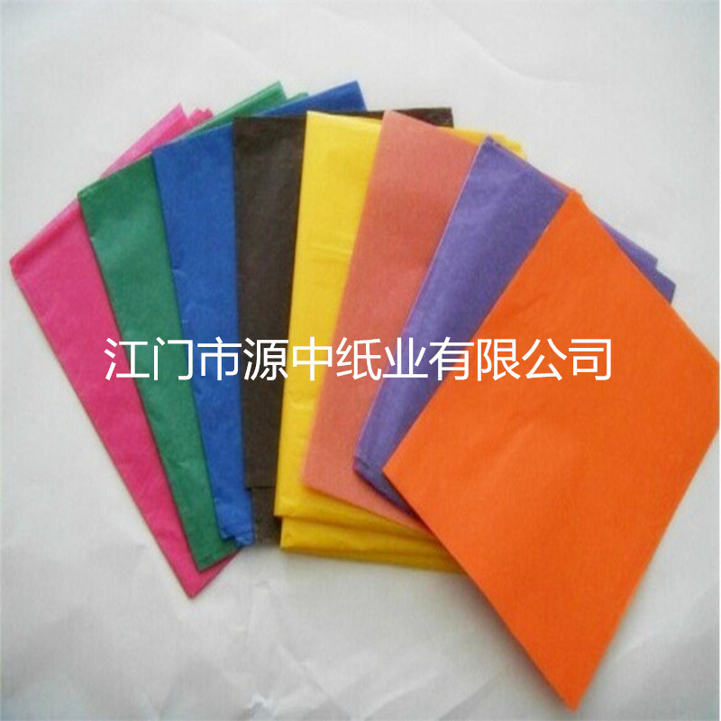 Papel de papel de copia de color 14G papel de seda de color al por mayor papel de pera de color 17g papel de embalaje de color translúcido