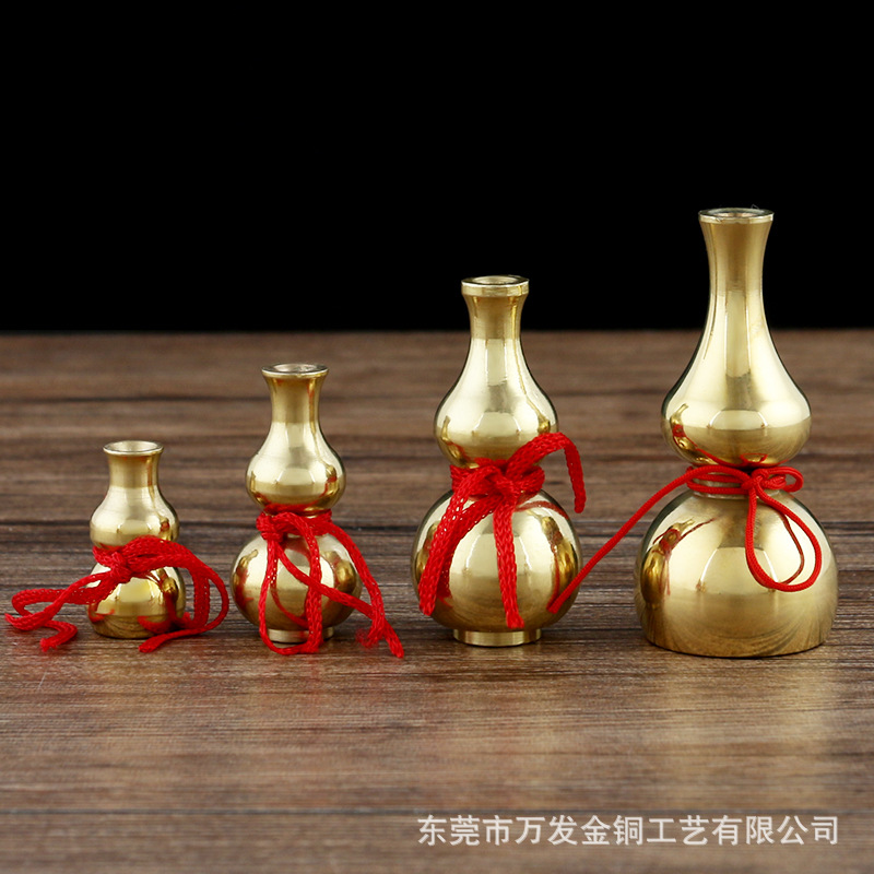 实心葫芦风水铜葫芦特小号供佛用品黄铜八卦葫芦摆件铜器厂家批发