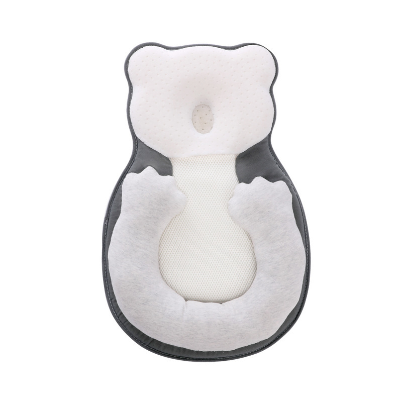 Almohada de espuma de memoria para bebés suave y cómoda almohada de conformación de cabeza anti-Desviación almohada de espuma de memoria transpirable que absorbe el sudor almohada especial de corrección