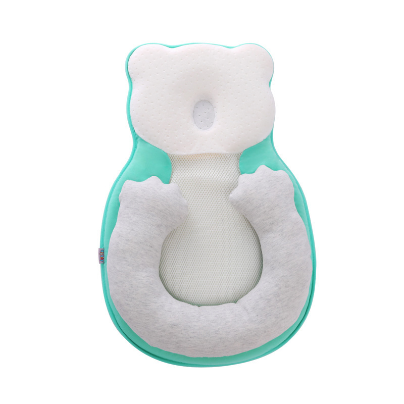 Almohada de espuma de memoria para bebés suave y cómoda almohada de conformación de cabeza anti-Desviación almohada de espuma de memoria transpirable que absorbe el sudor almohada especial de corrección