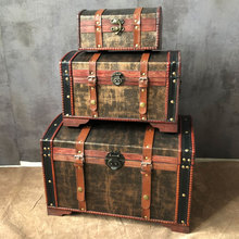 仿古老式木箱子藏宝箱百宝箱 复古做旧木质收纳整理箱 拍摄道具箱