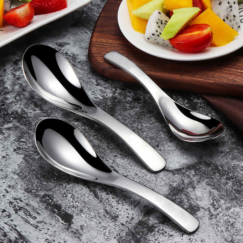 304 Stainless Steel Spoon Thickened Deep Spoon Head Household Spoon Drinking Soup Spoon Palace Round Head Children's Spoon Tableware Wholesale 304 Stainless Steel Spoon Thickened Deep Spoon Head Household Spoon Drinking Soup Spoon Palace Round Head Children's Spoon Tableware Wholesale