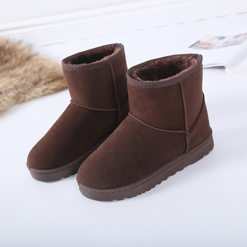 flat-heeled short-tube 5854 snow boots for women large size autumn and winter new flat-soled old thickened plus velvet warm cotton shoes