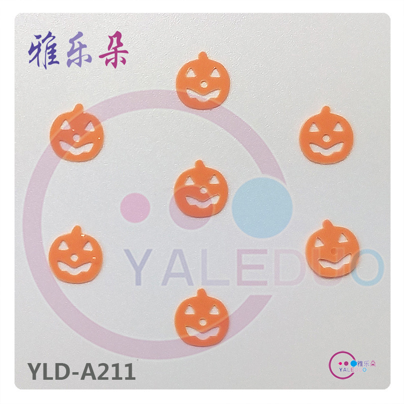 7mm Pumpkin PVC Sequins Halloween Day Dress Costume Accessories Mobile Phone Case Glue Drop DIY Jewelry Material Accessories