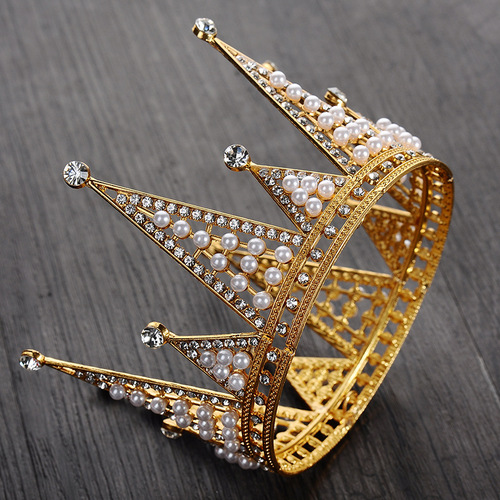 Cake baking headdress children's birthday child full circle crown bride jewelry wedding pearl cake decoration