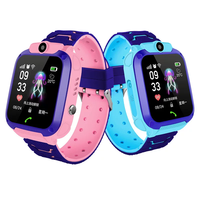 Children's waterproof bracelet, with synchronisation with phone, watch battery, geolocation function