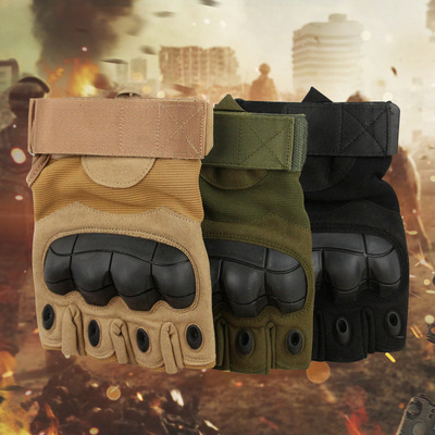 超纤户外运动骑行手套男 健身训练防滑防晒半指战术手套厂家|ru