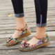 2018 Spring and Summer new women's shoes national wind cloth shoes embroidered shoes flat Chinese style beaded large single shoes