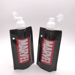 定做可折叠塑料户外水袋手提自立饮料袋果汁袋食品吸嘴包装袋