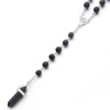 Crystal, pendant, black bullet, glossy necklace from pearl, accessory